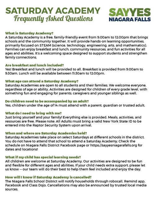 Saturday Academy 9am -12pm open to any age check website for locations and dates 